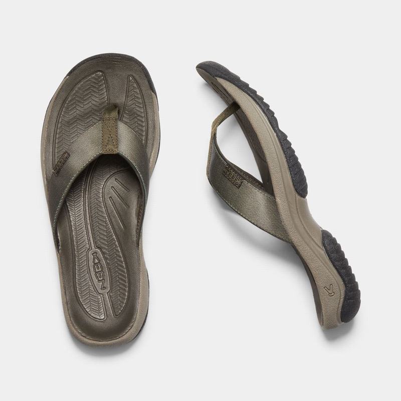 Chanclas Keen Kona Flip II Para Hombre Verde Oscuro Oliva - Sandalias Keen Mexico (439507-DZK)